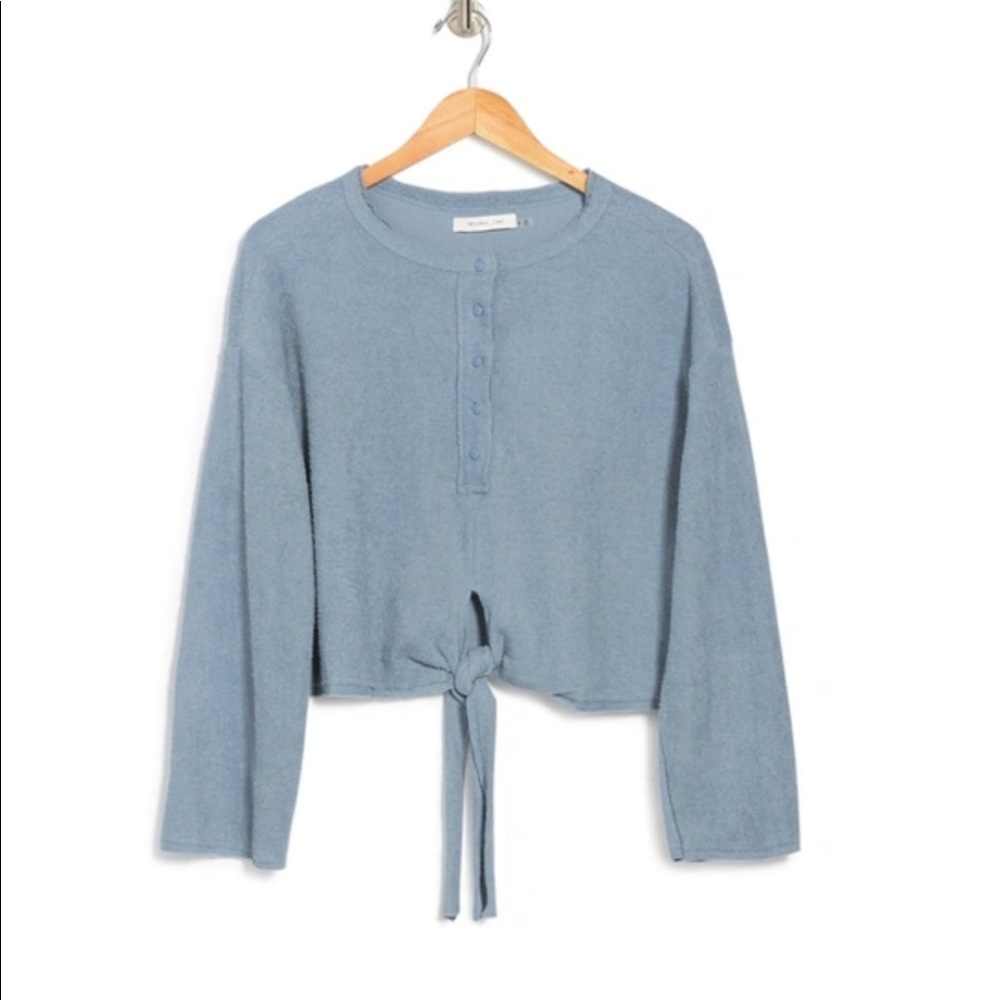 Mustard Seed textured front knot top